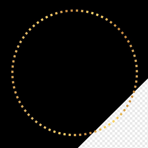 luxury realistic geometric circle frame on the transparent background gold round line element