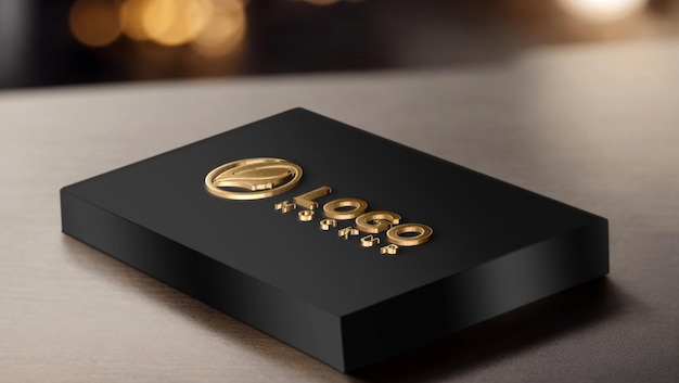 Luxury realistic gold logo mockup