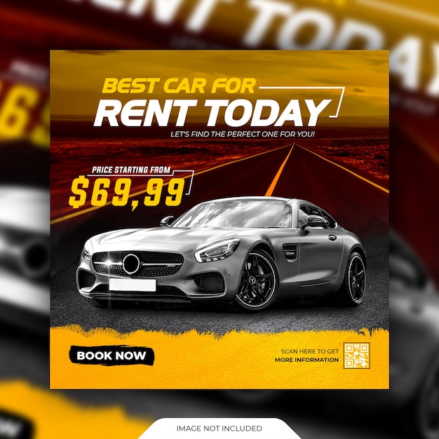 Luxury rental car social media and instagram post design