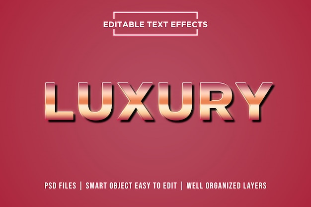 Luxury rose gold text effects