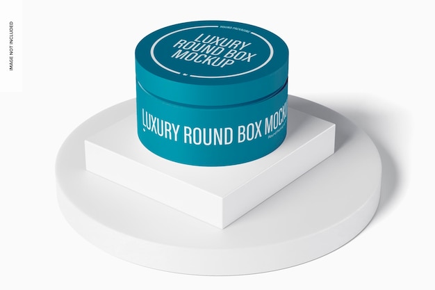 Luxury Round Box Mockup, Perspective