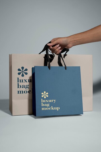 Luxury shopping bags mockup