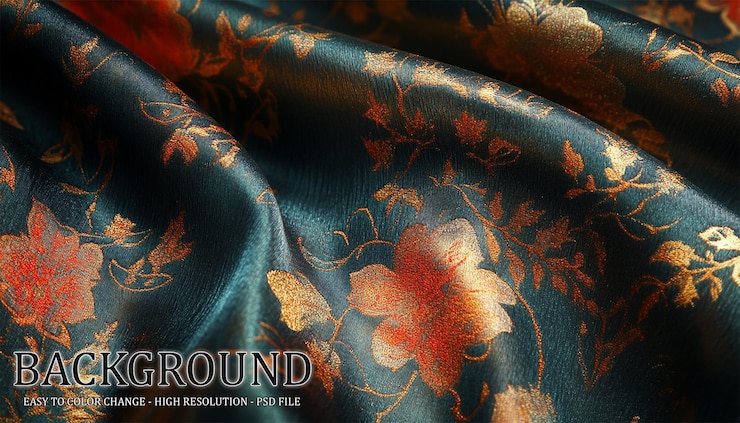 PSD luxury silk fabric on transparent background