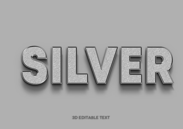 Luxury silver 3d text Effect