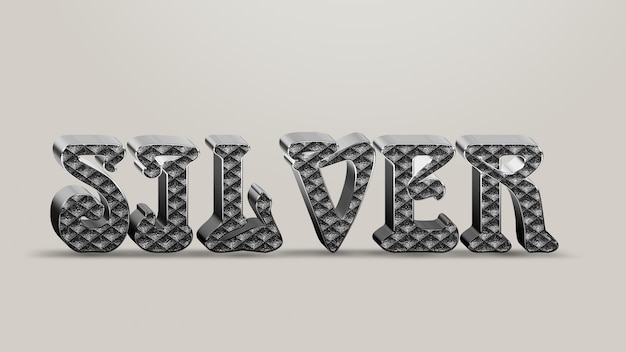 Luxury silver 3d text effect