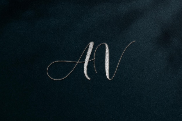 luxury silver glitter logo mockup front view