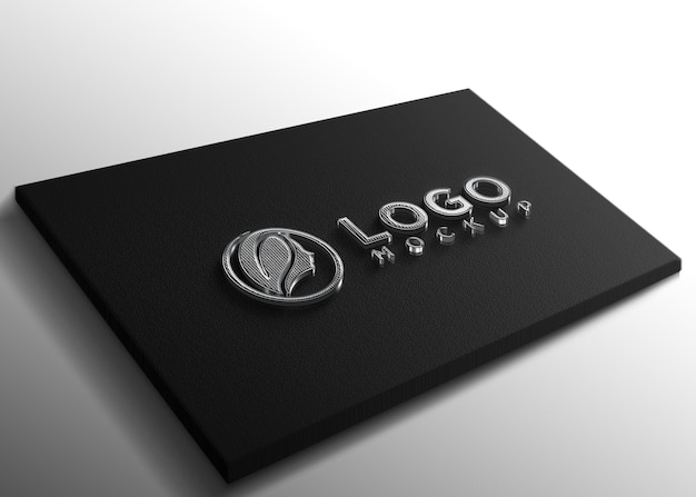 PSD luxury silver logo mockup