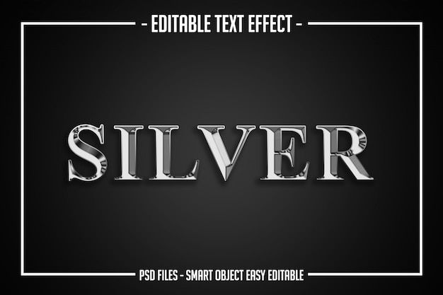 luxury silver  text style editable font effect
