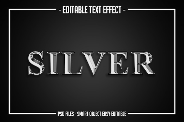 Luxury silver  text style editable font effect