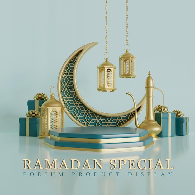 luxury simple minimalist ramadan clean podium