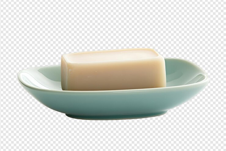PSD 透明な背景に隔離された隔離された背景で浴室用の豪華なソープとソープ皿セット