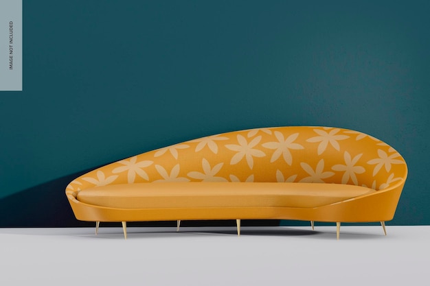 PSD luxury sofa mockup, front view