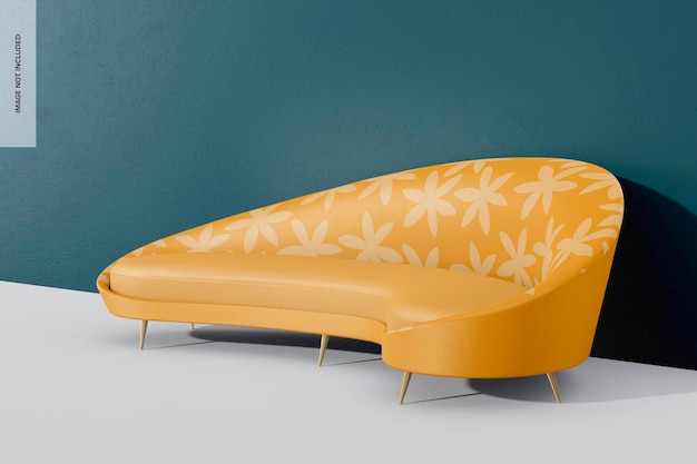 PSD luxury sofa mockup, right view