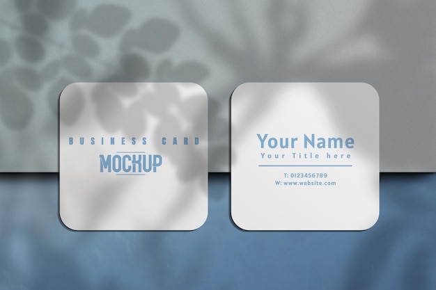 Luxury square business card mockup