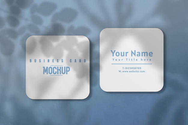 Luxury square business card mockup