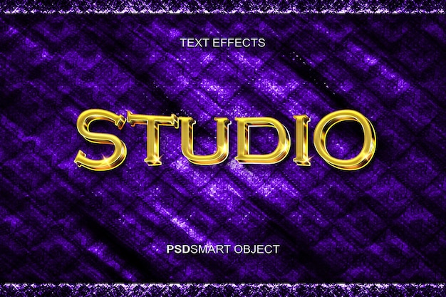 Luxury studio gold 3d text style mockup