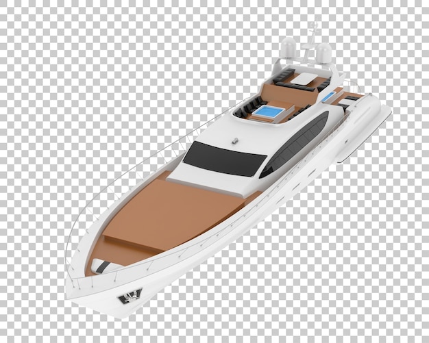 PSD luxury super yacht on transparent background 3d rendering illustration