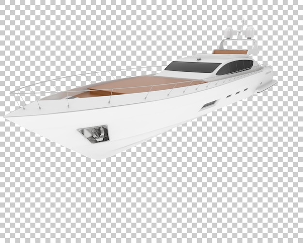 Luxury super yacht on transparent background 3d rendering illustration