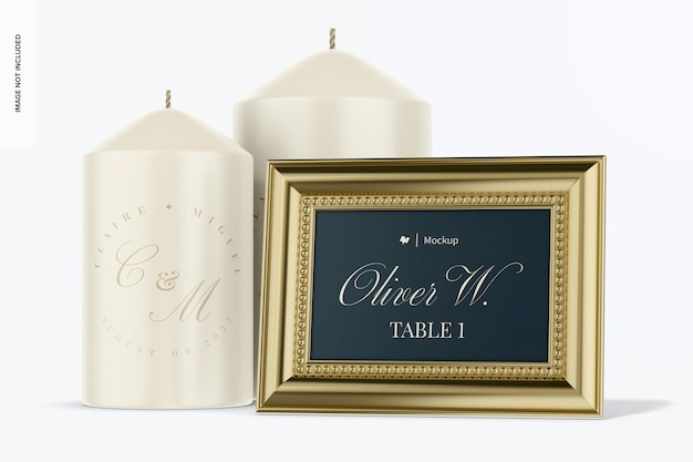 Luxury Table Number Mockup on Surface