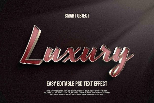 Luxury text effect smart object easy editable