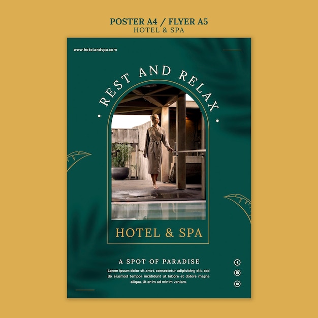 PSD luxury vacation rental poster template design