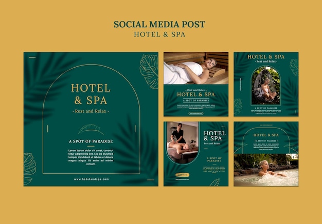 Luxury vacation rental social media post template design