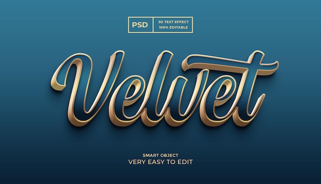 Luxury velvet color 3d text style effect