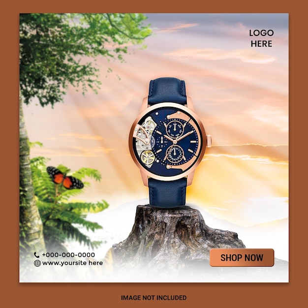 Luxury watch product social media post instagram banner template