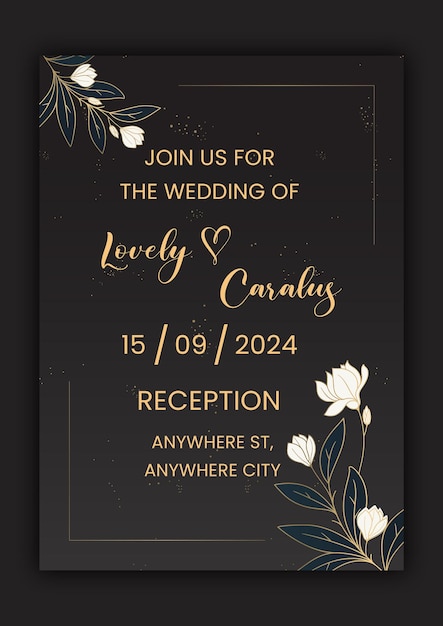 luxury wedding card invitation design template