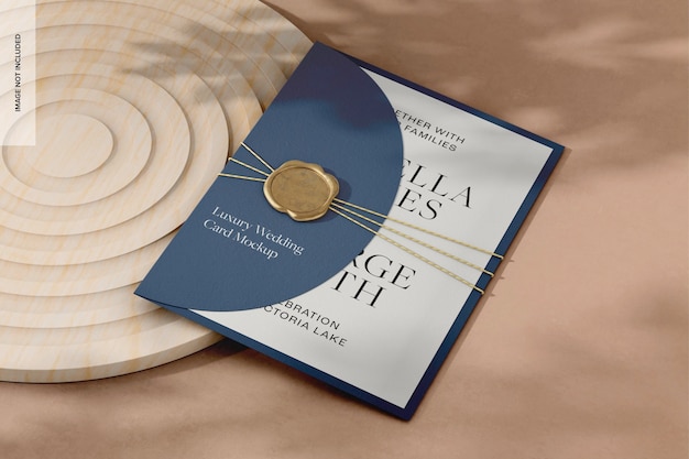 luxury wedding card mockup perspective