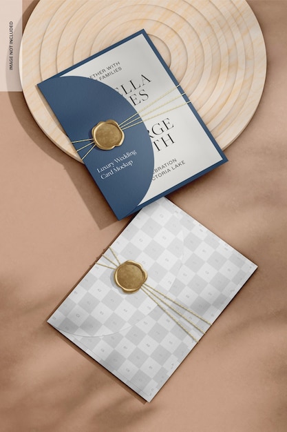 luxury wedding cards mockup