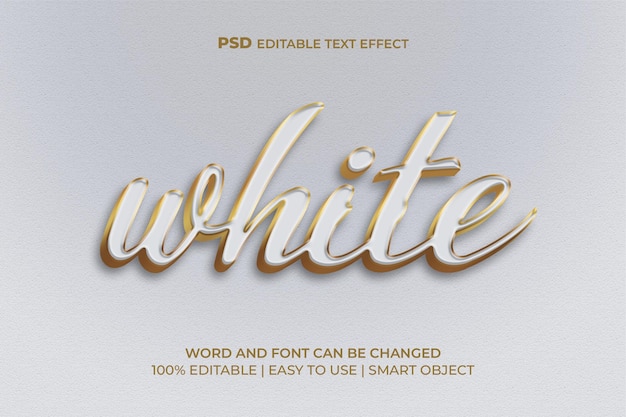 Luxury white 3d text effect