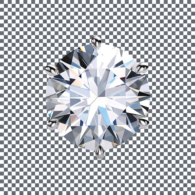 Luxury white diamond isolated on transparent background