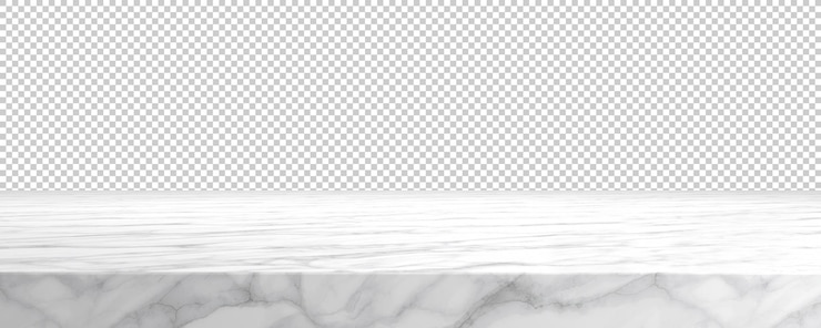 PSD luxury white marble top stone cut out background 3d rendering