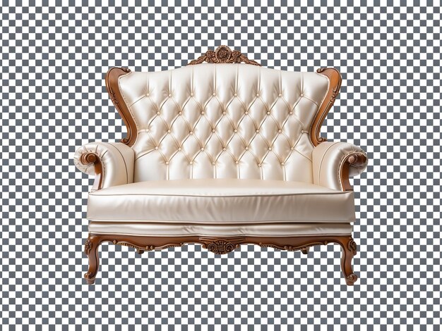 PSD luxury white sofa isolated on transparent background