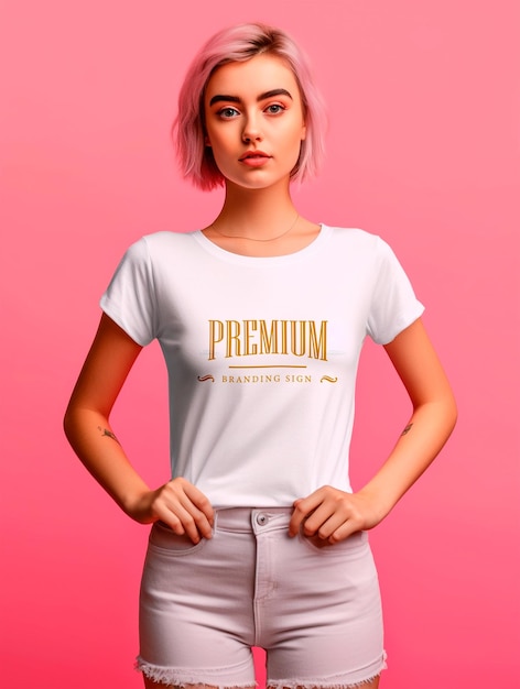 Luxury white tshirt mockup design