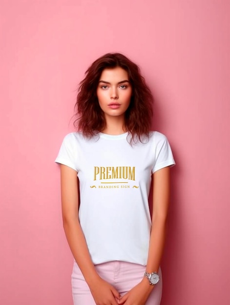 PSD design mockup di t-shirt bianca di lusso