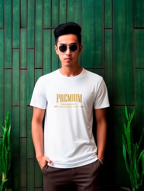 PSD luxury white tshirt mockup