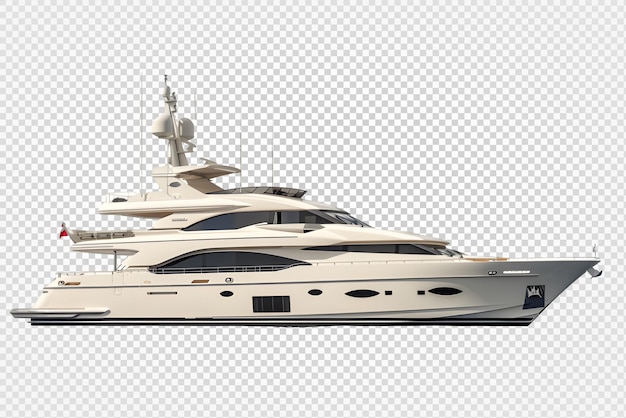 PSD luxury yacht isolated on transparent background luxury private ship png generative ai