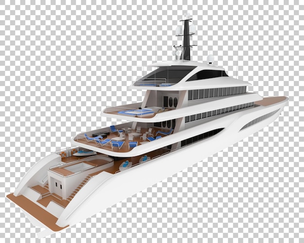 Роскошная яхта на прозрачном фоне 3d рендеринг иллюстрации