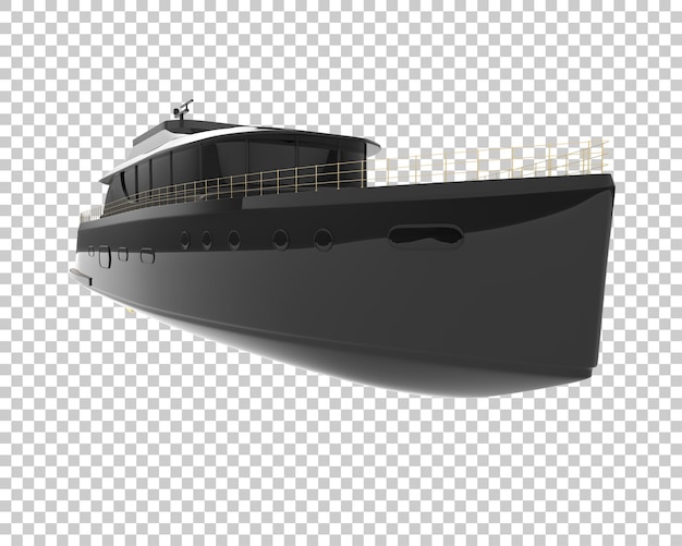 Yacht di lusso su sfondo trasparente 3d rendering illustrazione