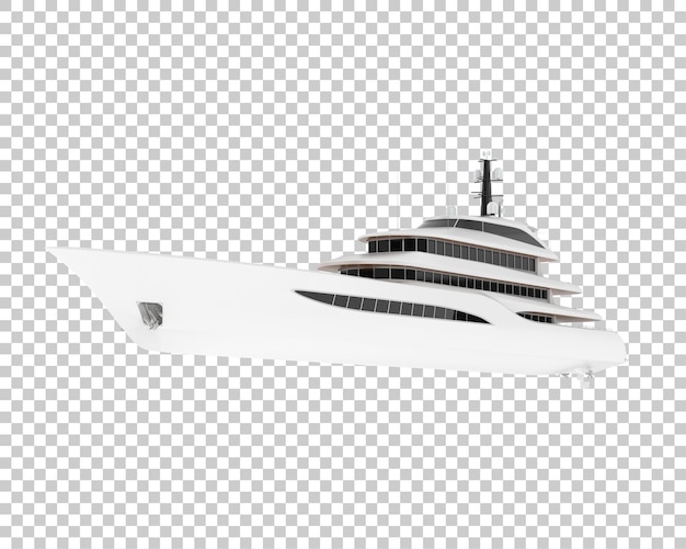 PSD luxury yacht on transparent background 3d rendering illustration