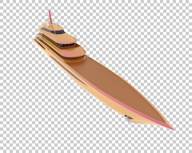 Luxury yacht on transparent background 3d rendering illustration