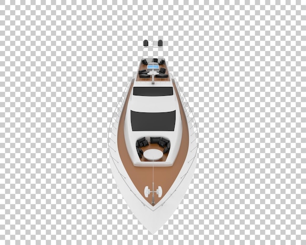 PSD luxury yacht on transparent background 3d rendering illustration