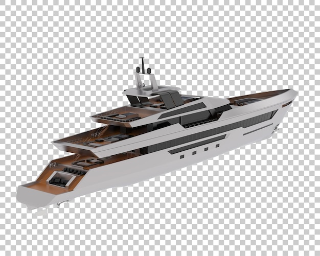 Luxury yacht on transparent background 3d rendering illustration