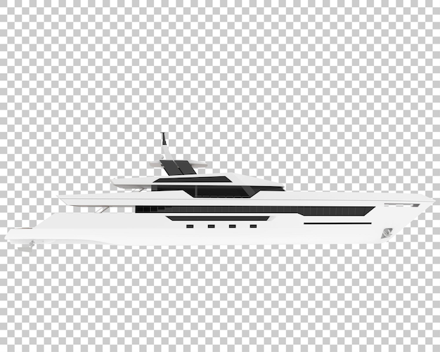 Luxury yacht on transparent background 3d rendering illustration