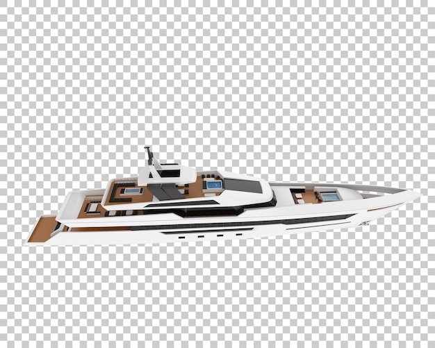 Luxury yacht on transparent background 3d rendering illustration