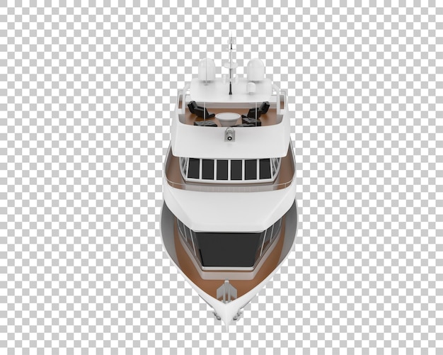 Luxury yacht on transparent background 3d rendering illustration