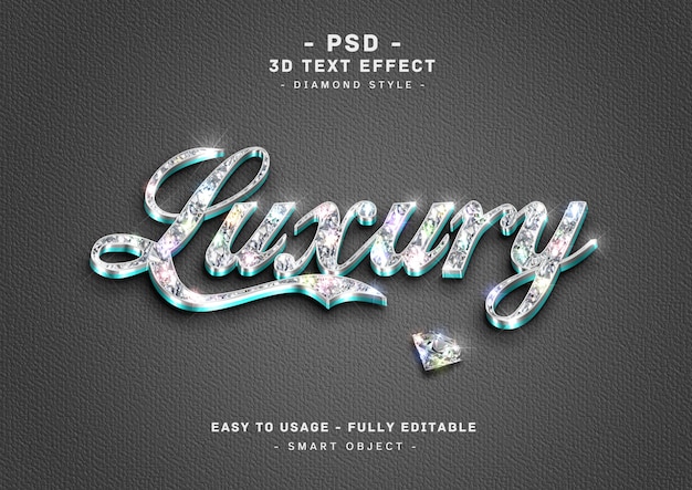 Luxuy 3d Tosca 다이아몬드 텍스트 스타일 효과