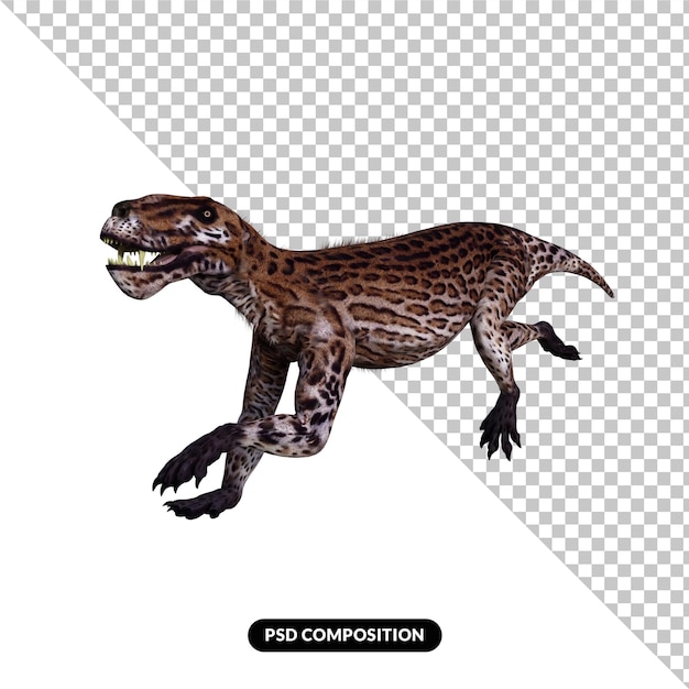 PSD lycaenops dinosaur isolated 3d render